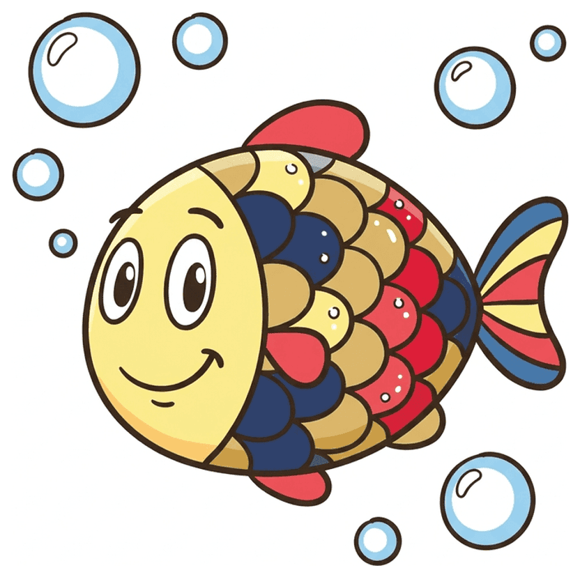 Rainbowfish room illustration
